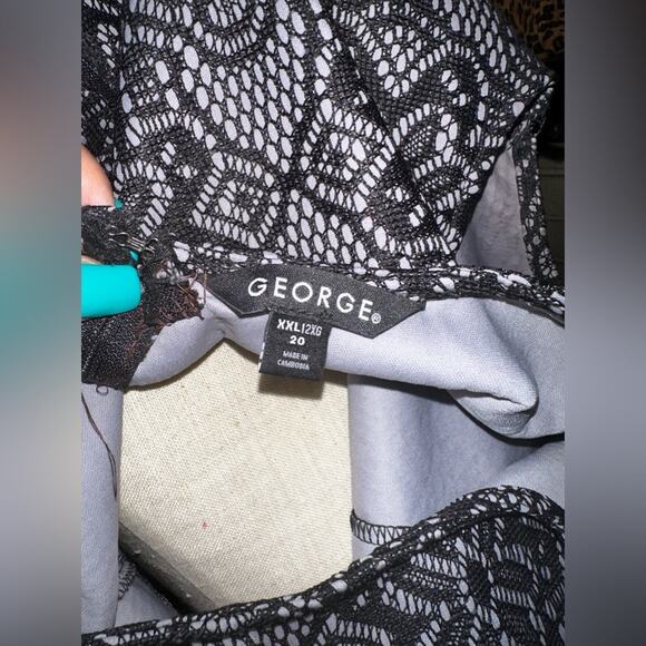 GEORGE Black Lace-like dress black Knee Length Size 20 XXL - Picture 7 of 8